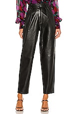 Product image of L'Academie Rhye Barrel Leg Leather Pant. Click to view full details