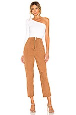 L'Academie Ansley Leather Pant in Nude Camel | REVOLVE