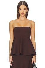 in Brown Kingston Knit Peplum Top - thumbnail 4