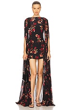 Coralia Gathered Cape Dress - thumbnail 4