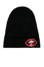 Product image of Lauren Moshi Blix Plaid Lip Beanie. Click to view full details