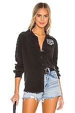 Sloane Nailhead Skull Button Up Denim Shirt - thumbnail 5