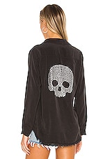 Sloane Nailhead Skull Button Up Denim Shirt - thumbnail 7