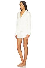 Washable Silk Button Up Long Sleeve Short Set - thumbnail 5
