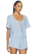Airy Cotton Tie Front Top - thumbnail 5