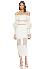 Product image of Lapointe Sheer Cotton Viscose Intarsia Dress. Click to view full details