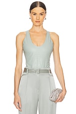 Croc Faux Leather Scoop Bodysuit