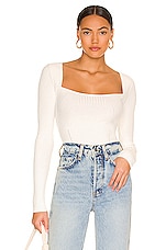 Lovers and Friends Tie Back Fitted Rib Sweater in White | REVOLVE