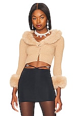 Product image of Lovers and Friends Marion Faux Fur Cropped Cardigan. Click to view full details