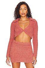 Product image of Lovers and Friends Safya Fuzzy Micro Cardigan with Collar. Click to view full details