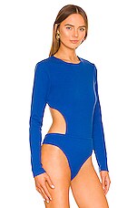 Lovers And Friends Layla Cutout Bodysuit In Blue Quartz Revolve