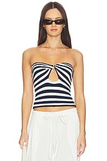 Ebony Stripe Knit Tube Top - thumbnail 4
