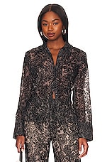 Product image of LPA Leo Velvet Burnout Blouse. Click to view full details