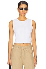 Pointelle Sleeveless Crew Top