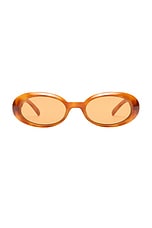 Le Specs Work It! Sunglasses in Vintage Tort & Amber Tint