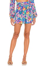 Product image of Luli Fama Water Blossoms Tie Waist Shorts. Click to view full details