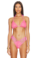 Product image of Luli Fama Chasing Stars Sequins Triangle Bikini Top. Click to view full details