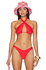 Product image of Luli Fama Hot Tropics Cross Halter Top. Click to view full details
