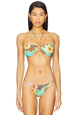 Chain Drawstring Bandeau Bikini Top