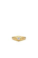 Product image of Luv AJ Pyramid Stud Signet Ring. Click to view full details
