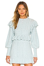 Product image of MAJORELLE Langley Cable Ruffle Sweater. Click to view full details