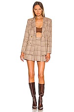 MAJORELLE Rhea Blazer in Tan Plaid | REVOLVE