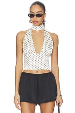 Marina Top in Black & Cream Polka Dot - thumbnail 4