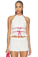 Alessia Embroidered Halter Top - thumbnail 4