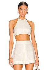 Product image of MATTHEW BRUCH Tie Halter Crop Top. Click to view full details