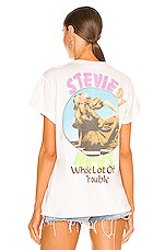 SOLD-Stevie Nicks Butterfly Wings Boho Tee – Teal Watercolor Velvet Edition