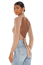 Product image of Michael Costello x REVOLVE Cropped Open Back Mock Neck. Click to view full details
