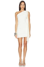 One Shoulder Chiffon Tie Mini Dress - thumbnail 4