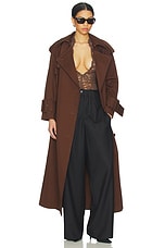 Hooded Scarf Trench Coat - thumbnail 4
