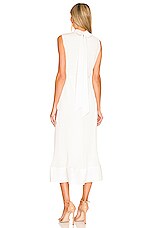 MILLY Melina Solid Pleat Dress in White | REVOLVE