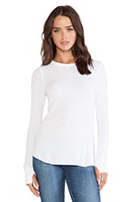 Michael Lauren Alick Long Sleeve Thumbhole Tee in White | REVOLVE