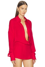 Drape Front Silk Blouse - thumbnail 5