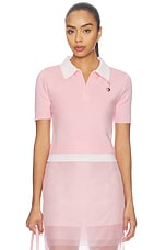 Doubled Half Front Placket Knit Tee - thumbnail 4