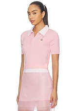Doubled Half Front Placket Knit Tee - thumbnail 5