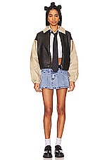 MORE TO COME Nika Pleated Mini Skirt in Light Wash | REVOLVE