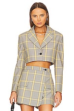 Product image of MSGM Plaid Crop Blazer. Click to view full details