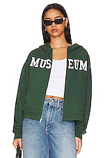 Product image of Museum of Peace and Quiet Varsity Zip Up Hoodie. Click to view full details