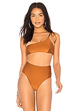 Midsommar Swim Flower Bikini Top in Bronze