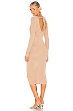NBD Bekah Deep V Midi Dress in Nude | REVOLVE