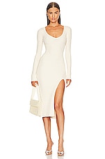 Product image of NBD x Marianna Hewitt Saskia Boucle Midi Dress with Slit. Click to view full details