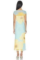Blue Yellow Poppy Mesh Luna Dress - thumbnail 6