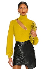 Product image of NICHOLAS Aliyah Knit Long Sleeve Mock Neck Sweater with Cutout. Click to view full details