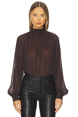 Solene Long Sleeve Mock Neck Blouse - thumbnail 4