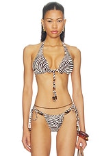 Malta Bikini Top With Center Beaded Ties - thumbnail 4