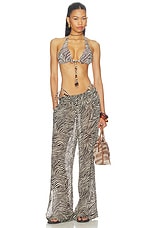 Malta Bikini Top With Center Beaded Ties - thumbnail 7