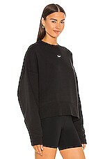 nsw crew fleece sweatshirt in black & white